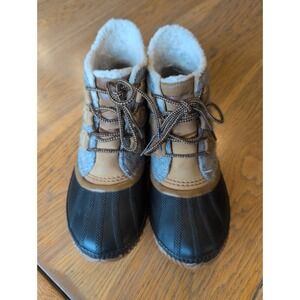 ❄️ Sorel Women's Out N About Plus Waterproof Boots Size 8.5 Gray Felt Tan